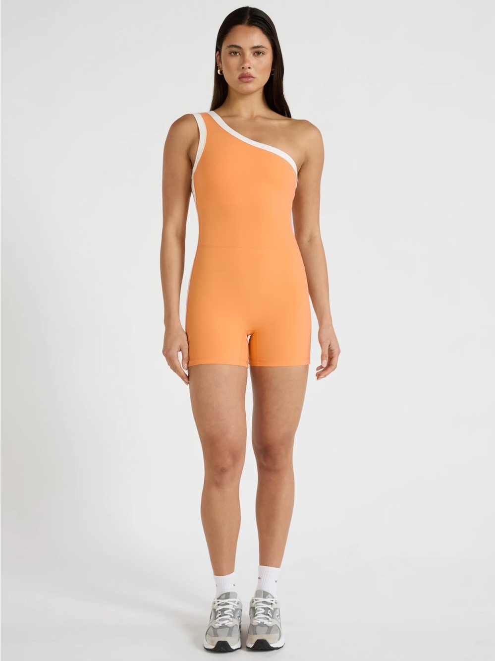 ALLFENIX CloudCore™ Contrast One Shoulder Unitard - Orange Size S NWT